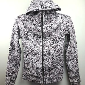 Women's Lululemon Scuba Hoodie Size 4 Paint Splash Silver Drop Cotton Fleece